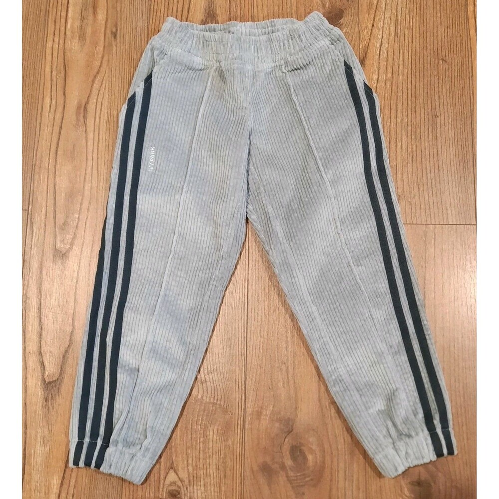 Ivy Park / Adidas Collab Kids Sweatpants Grey Black Stripes Size 5T Unisex XLNT